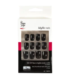 Faux Ongles Idyllic Nails Black Peggy Sage X 24